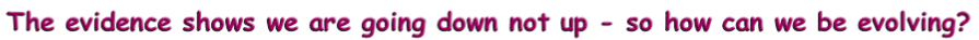 The evidence shows we are going down not up - so how can we be evolving?